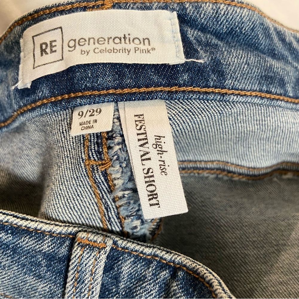 Frayed Hem Jean Shorts - Picture 11 of 13
